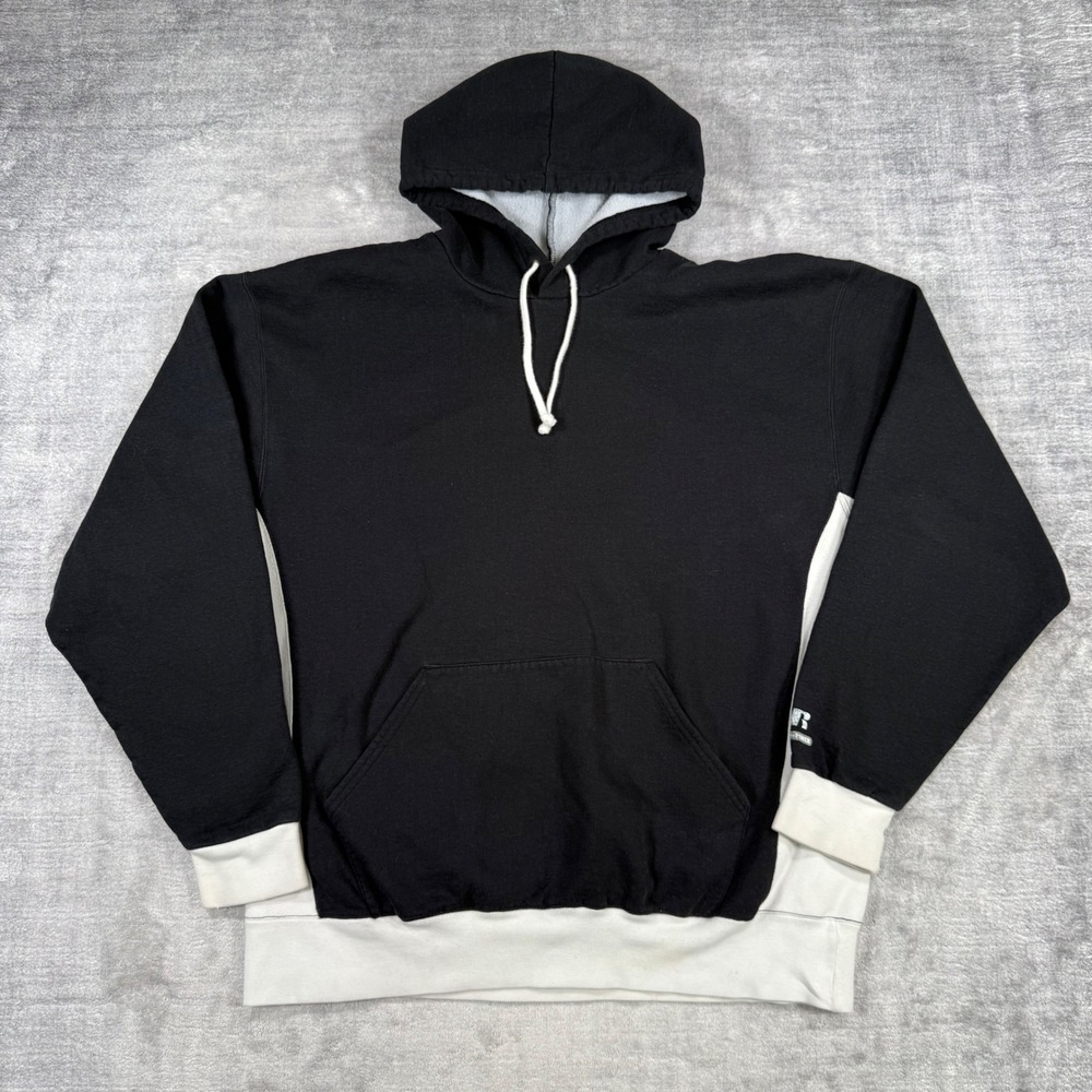 Russell Athletic Sweatshirt Mens Large Black Vtg Colorblock Dri Power Hoodie